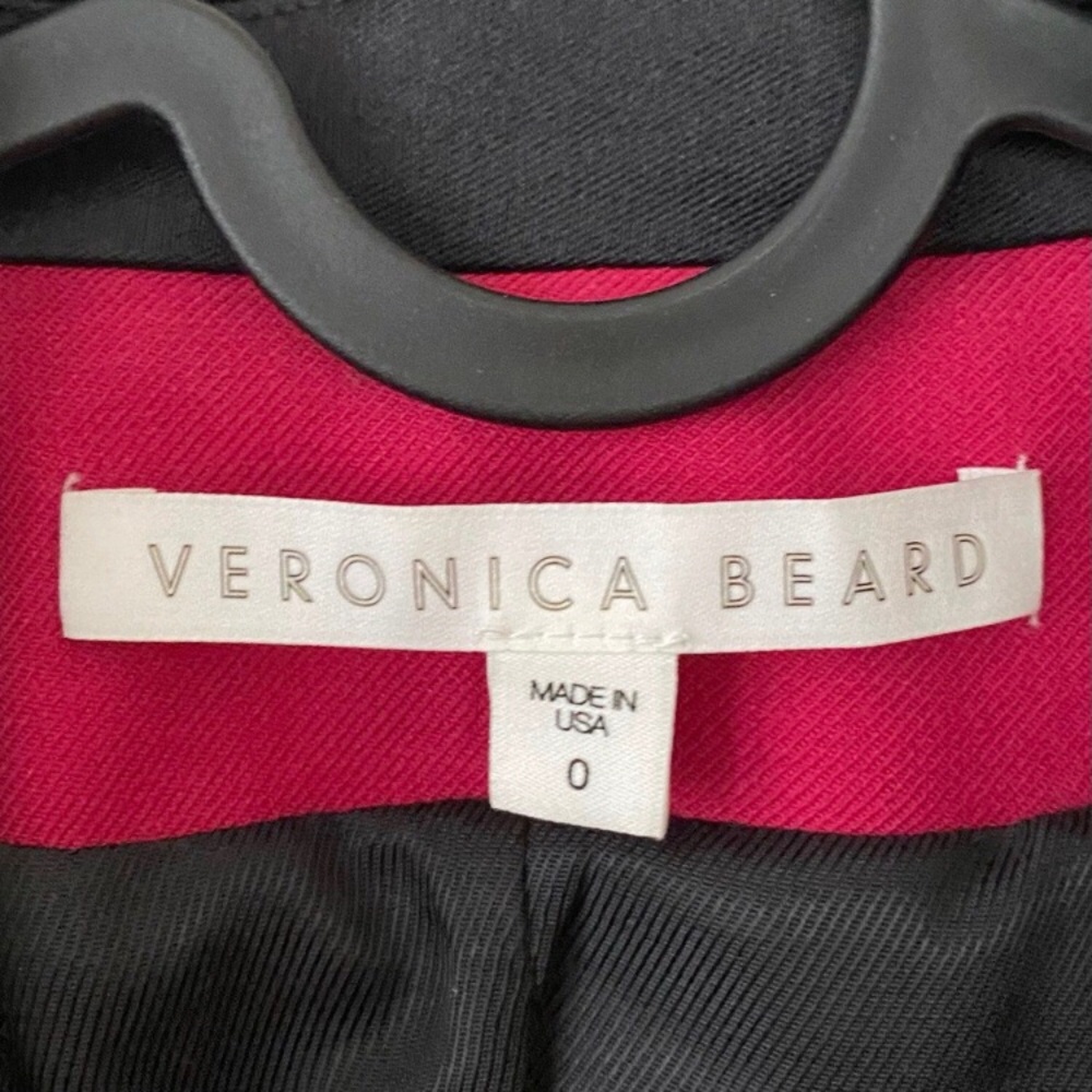 $650 Veronica Beard Keaton Shawl Lapel Tuxedo Fuchsia Pink Wool Jacket Blazer 0 - Picture 12 of 14